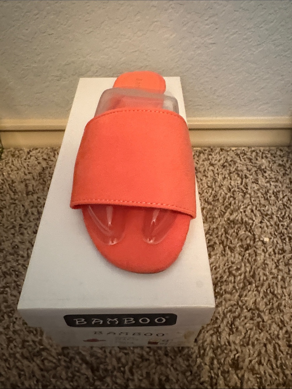 BAMBOO Coral Orange Slide Sandal